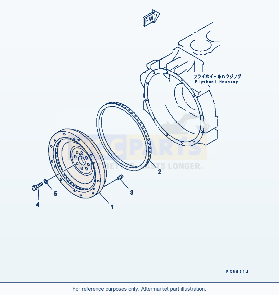 Komatsu WA380-3 Flywheel(#15882-) Serial 53001-UP parts diagram