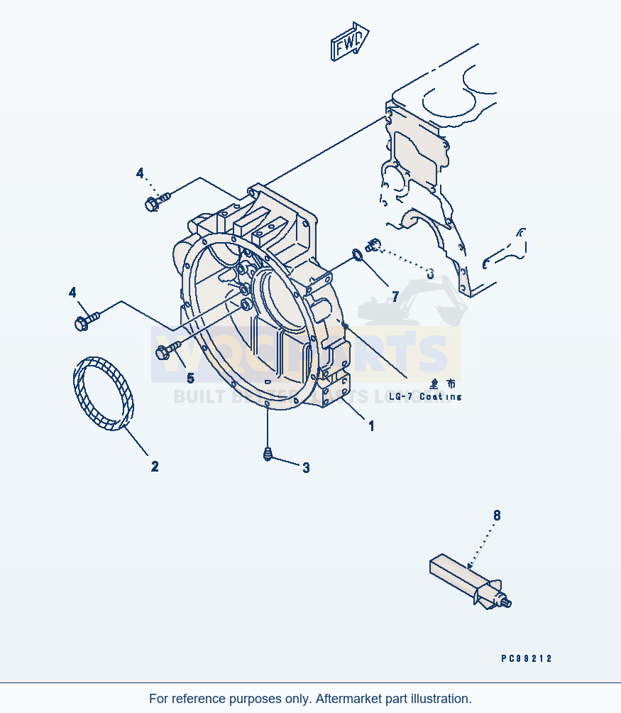 Komatsu WA380-3 Flywheel Housing(#15614-) Serial 53001-UP parts diagram