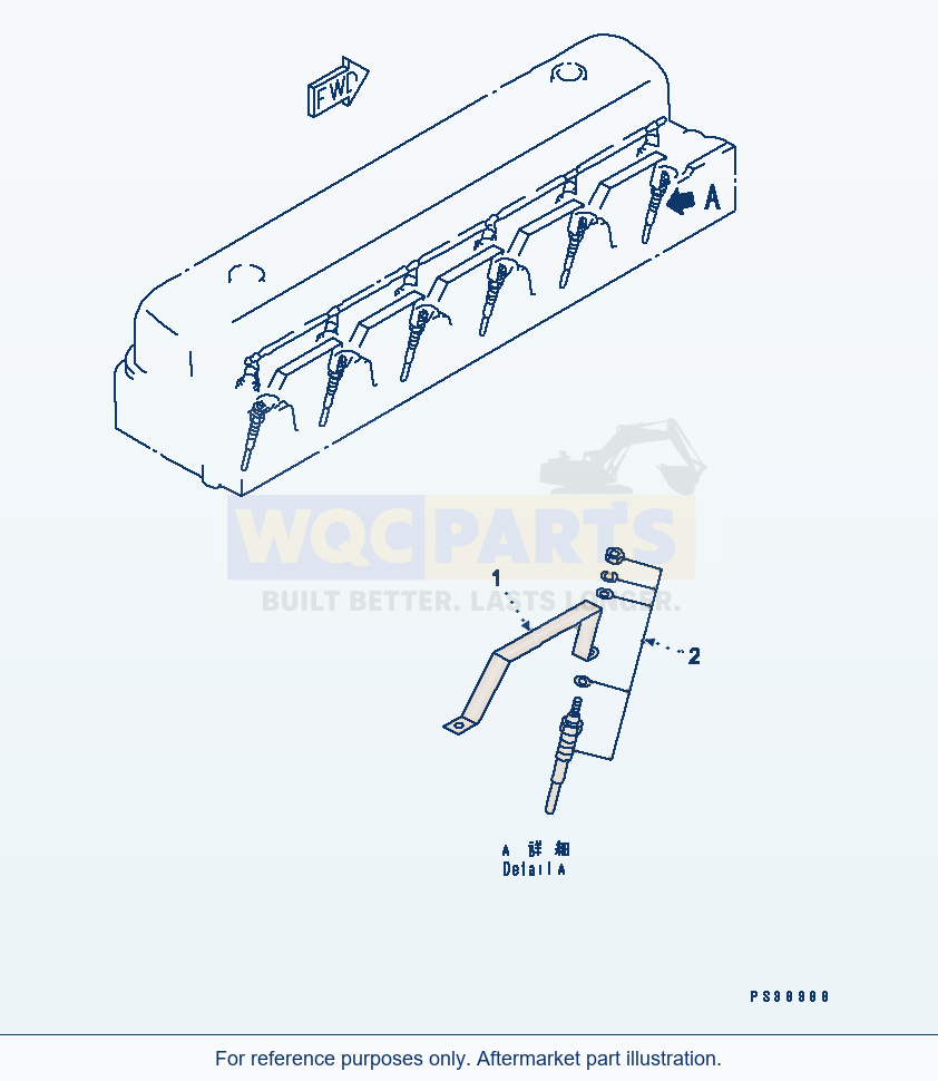 Komatsu WA380-3 Glow Plug (With Lead) Serial 53001-UP parts diagram