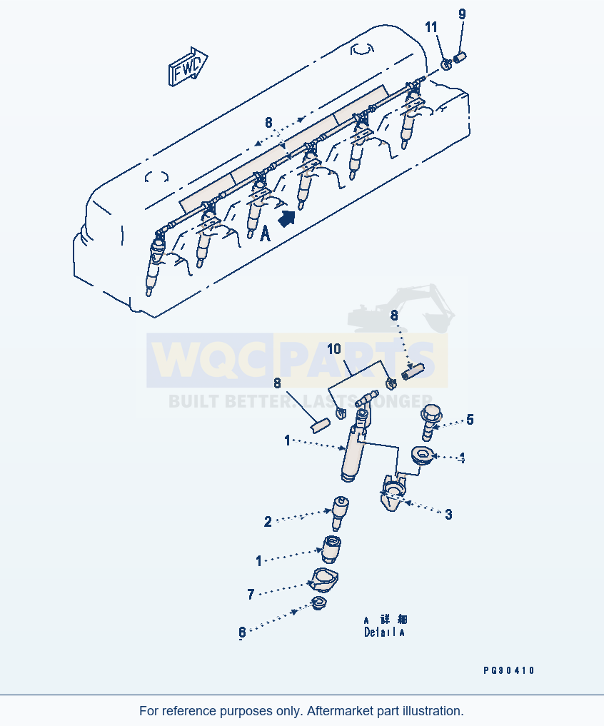 Komatsu WA380-3 Injection Nozzle(#15614-) Serial 53001-UP parts diagram