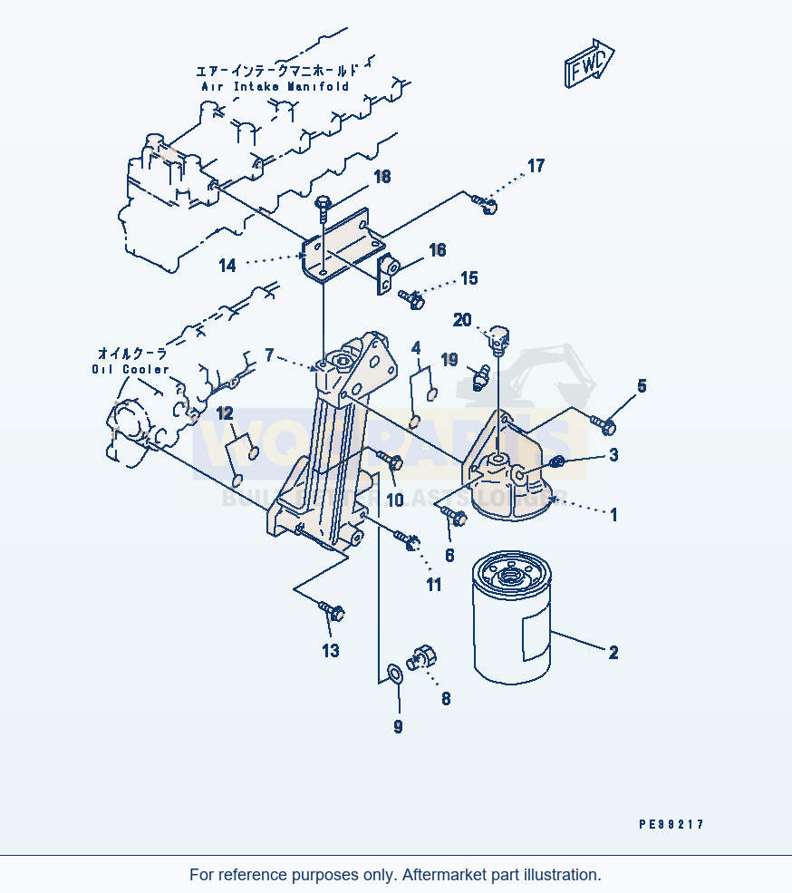 Komatsu WA380-3 Oil Filter(#15614-) Serial 53001-UP parts diagram
