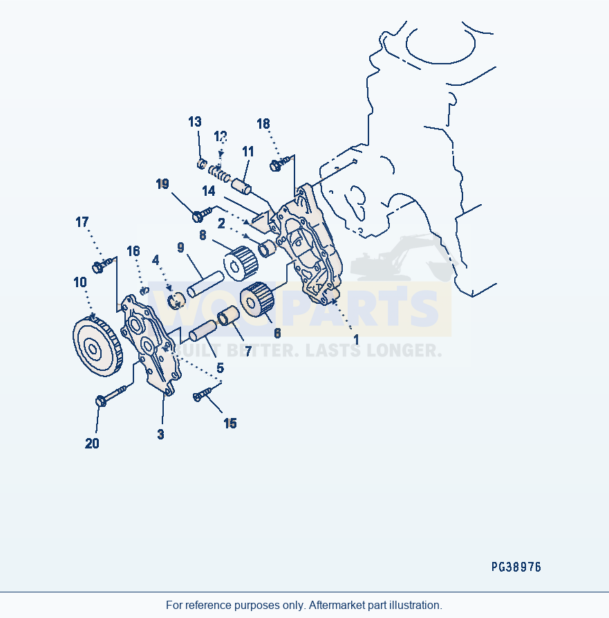 Komatsu WA380-3 Oil Pump Serial 53001-UP parts diagram