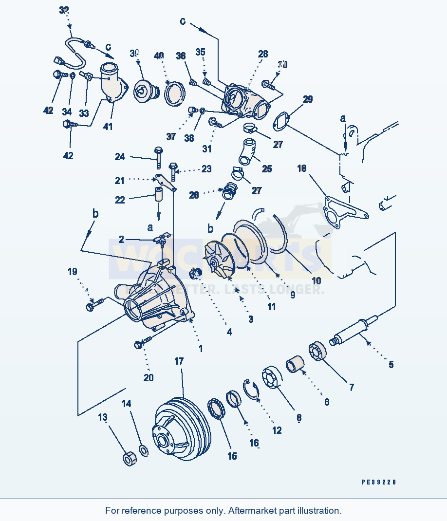 Komatsu WA380-3 Water Pump(#20118-) Serial 53001-UP parts diagram
