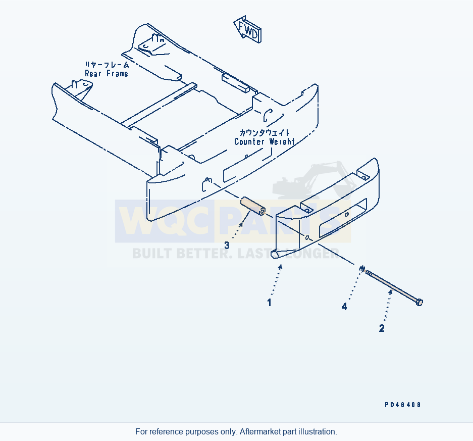 Komatsu WA380-3 Additional Counter Weight(#50001-) parts diagram