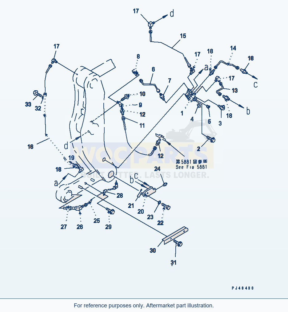 Komatsu WA380-3 Auto Grease System (Bellcrank Line)(#50001-) parts diagram