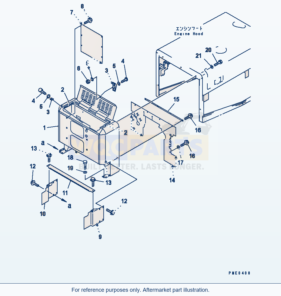 Komatsu WA380-3 Bulkhead (Without Air Conditioner)(#50001-) parts diagram