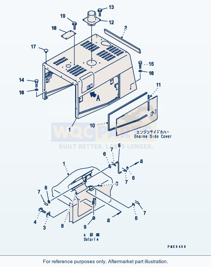 Komatsu WA380-3 Engine Hood (With Under Mirror)(#50001-) parts diagram