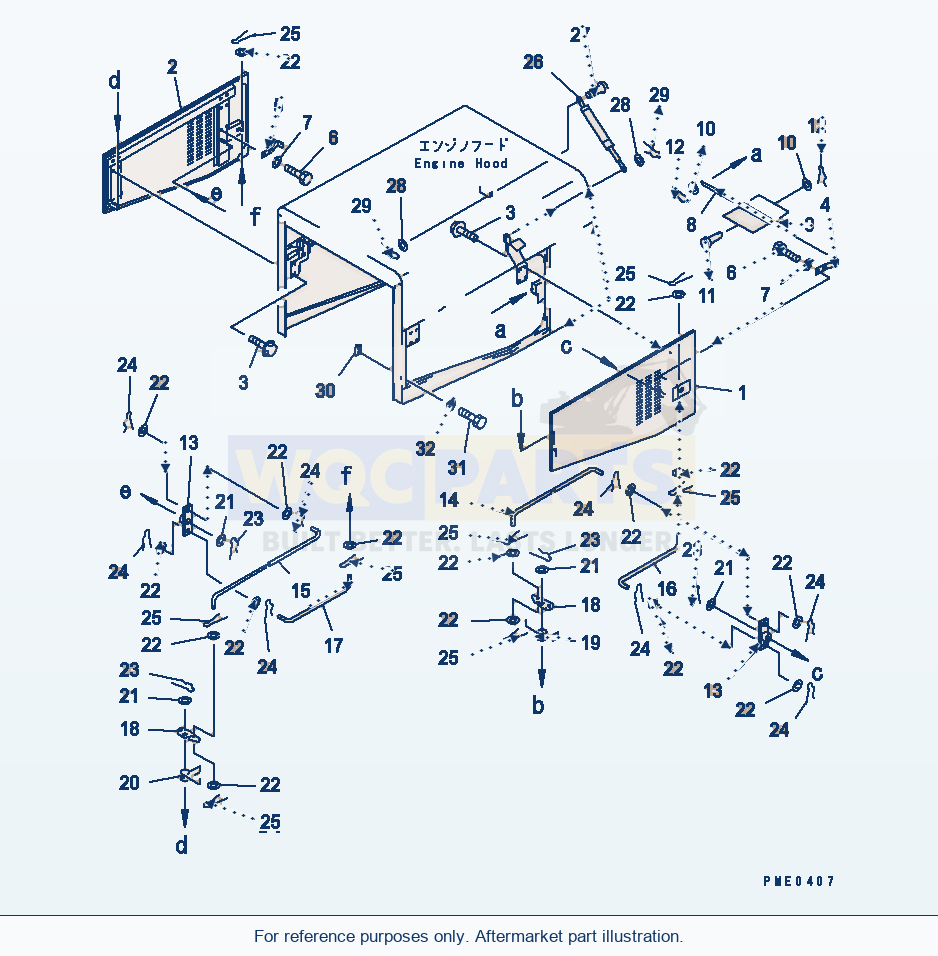 Komatsu WA380-3 Engine Side Cover(#50001-) parts diagram