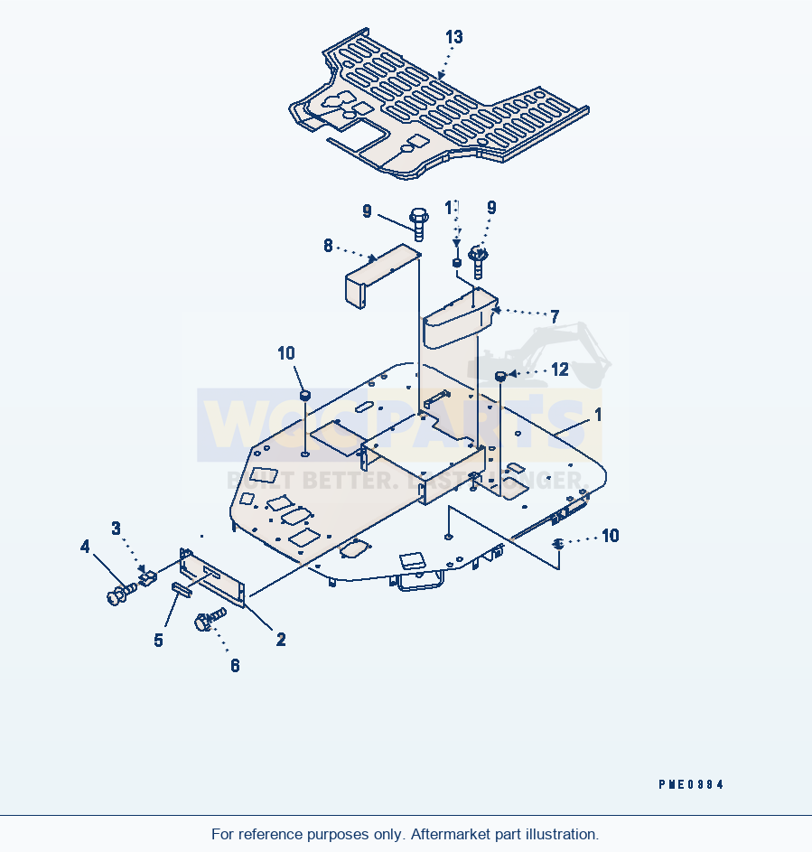 Komatsu WA380-3 Floor Frame (With E.C.S.S.)(#50001-) parts diagram