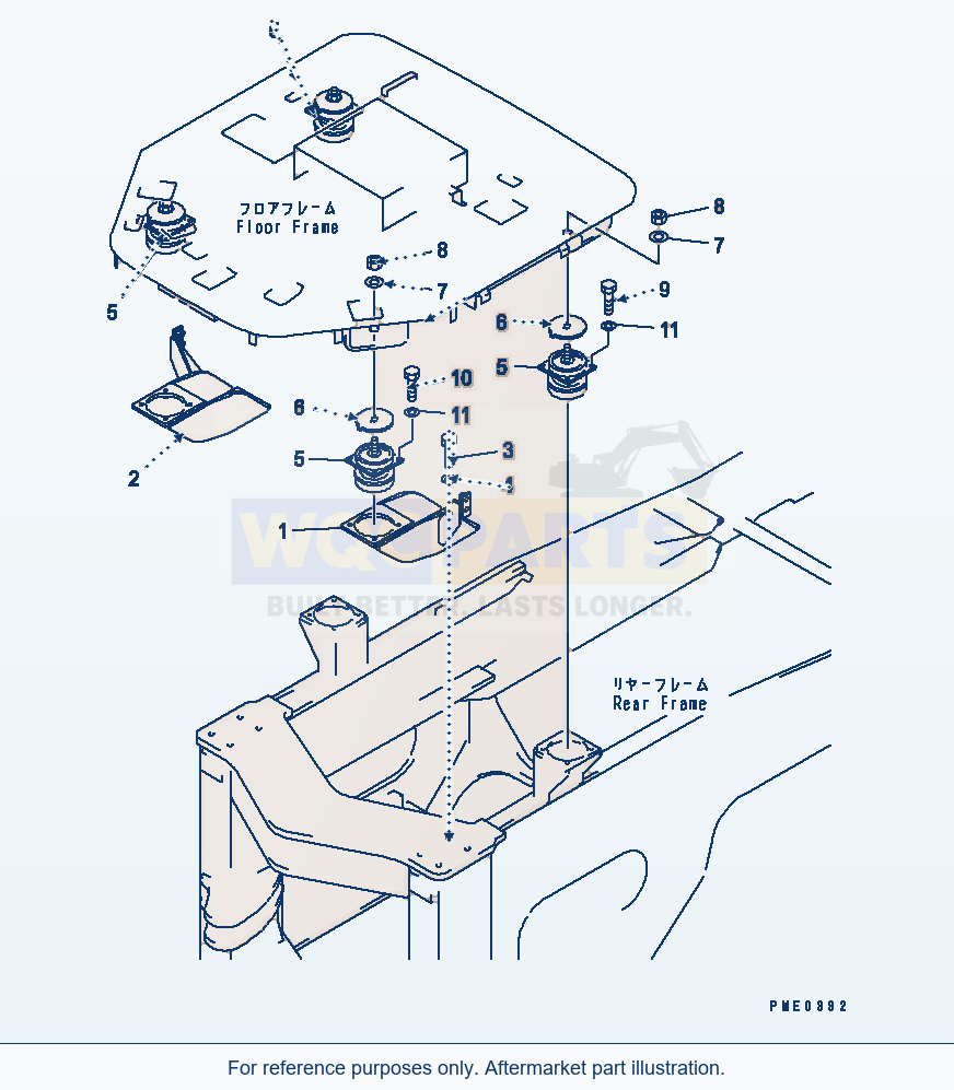 Komatsu WA380-3 Floor Support(#50001-) parts diagram