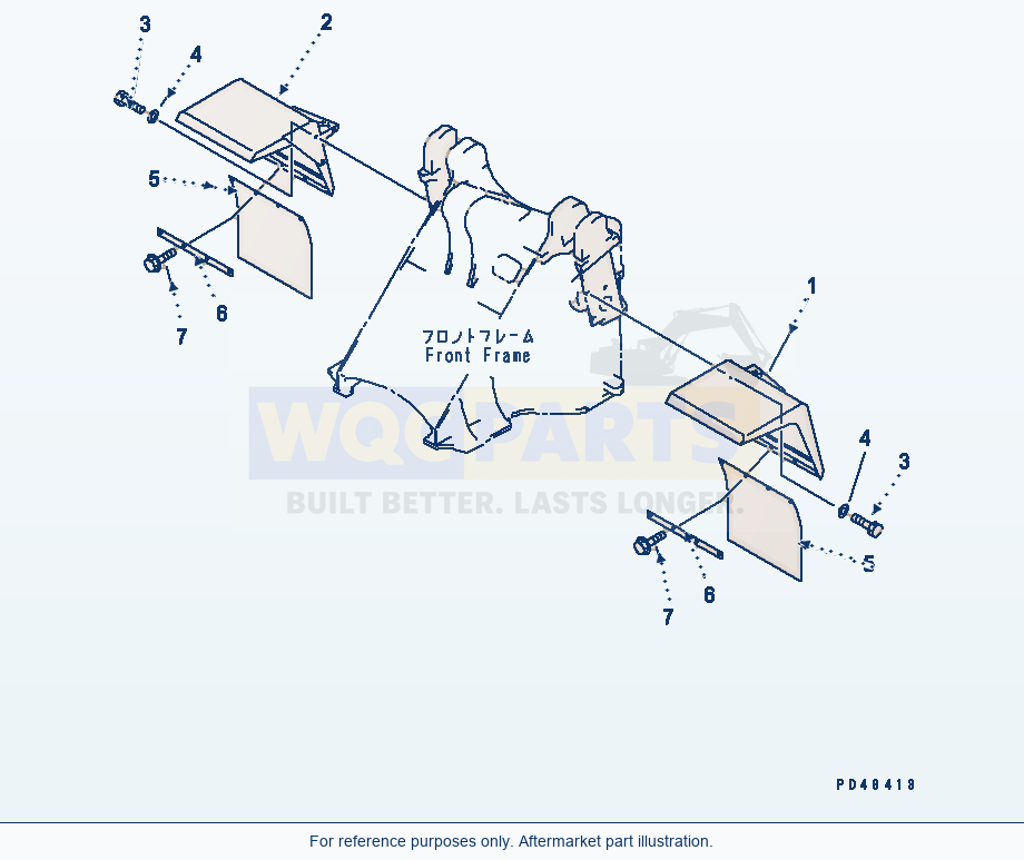 Komatsu WA380-3 Front Fender(#50001-) parts diagram