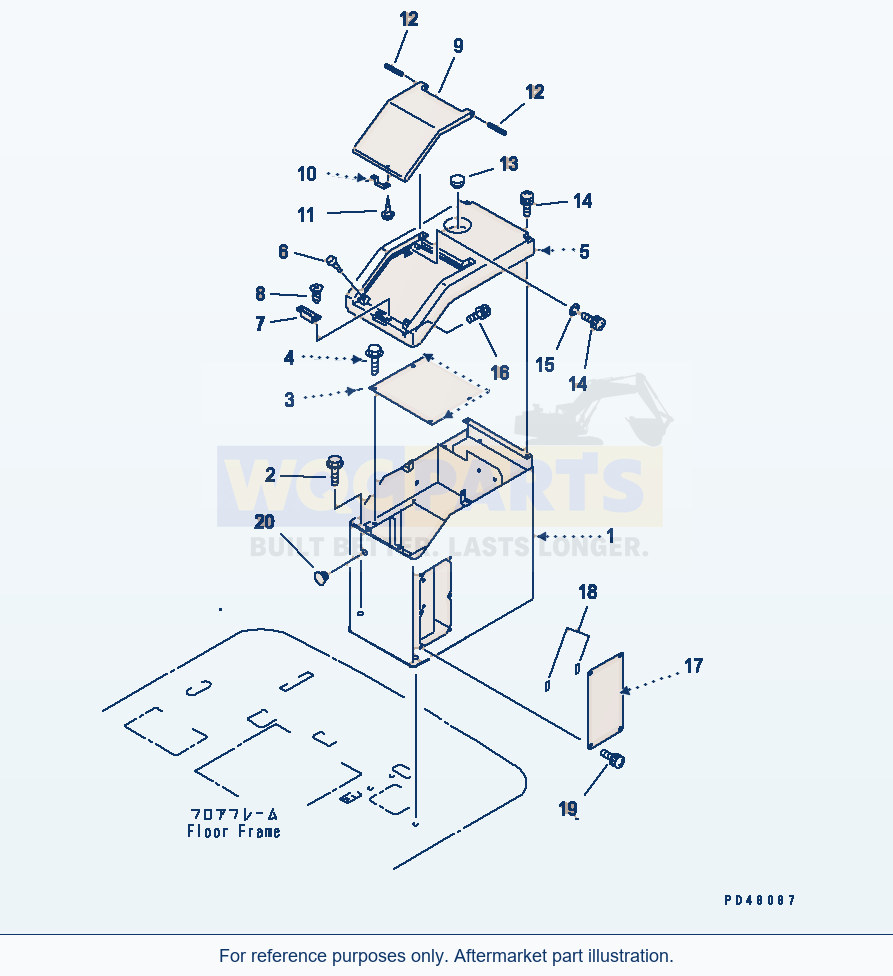Komatsu WA380-3 L.H. Console Box (With Seat Belt)(#50001-) parts diagram