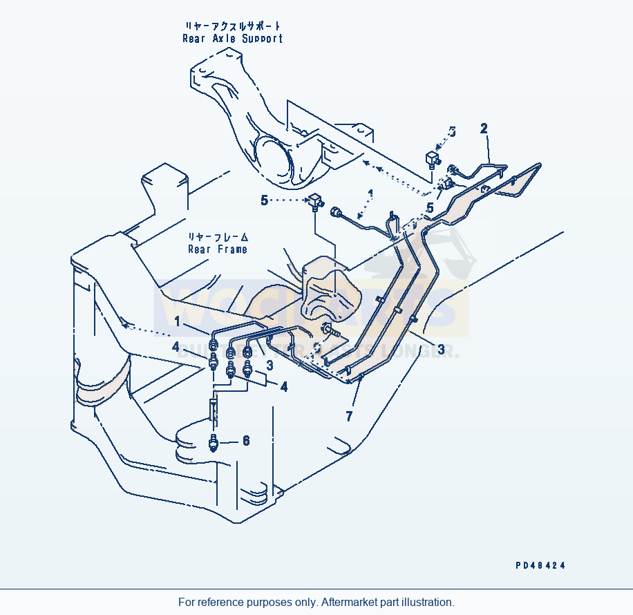 Komatsu WA380-3 Lubricator (Rear Axle Support)(#50001-) parts diagram