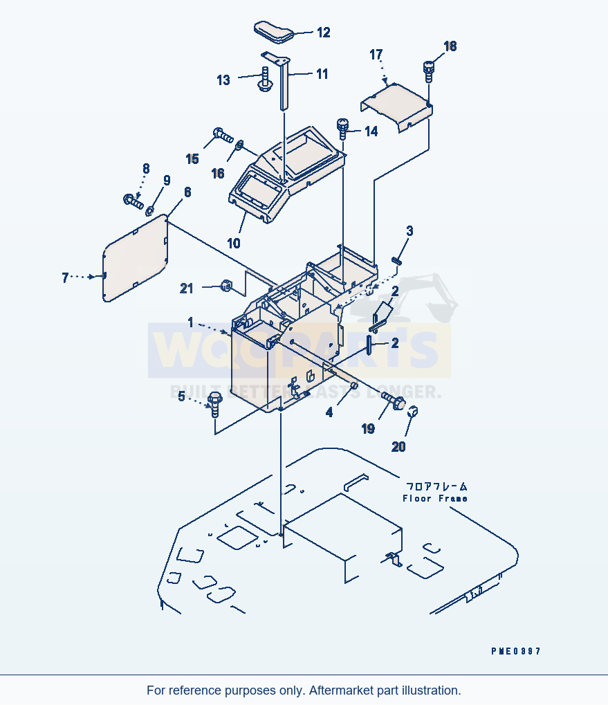 Komatsu WA380-3 R.H. Console Box (With Seat Belt)(#50001-) parts diagram