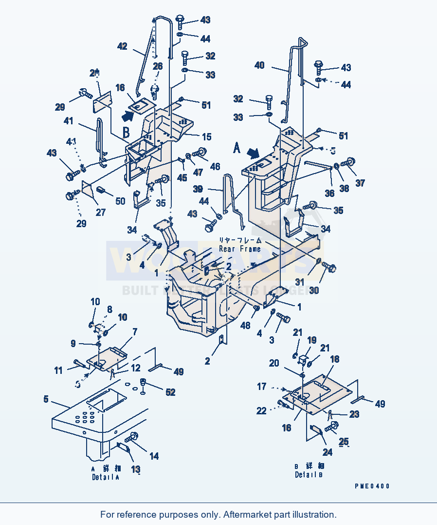 Komatsu WA380-3 Rear Fender And Ladder(#50001-) parts diagram