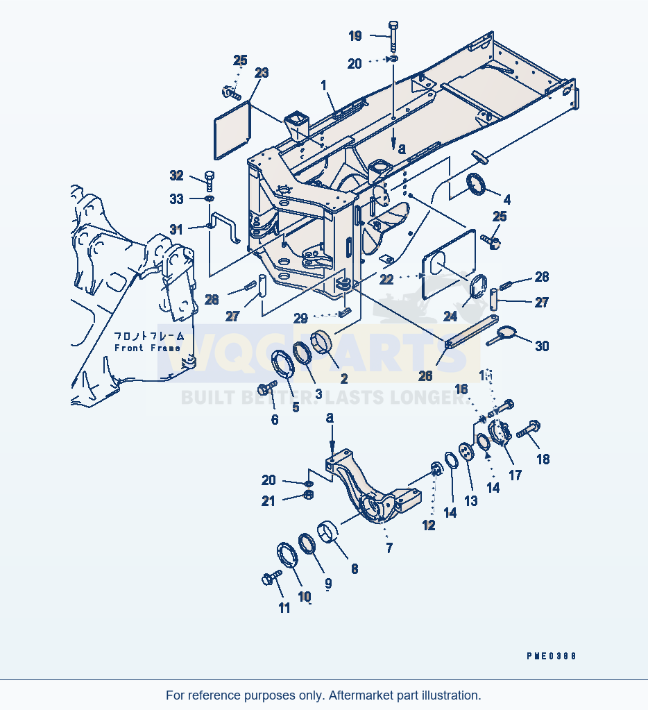 Komatsu WA380-3 Rear Frame (With Auto Grease System)(#50001-) parts diagram