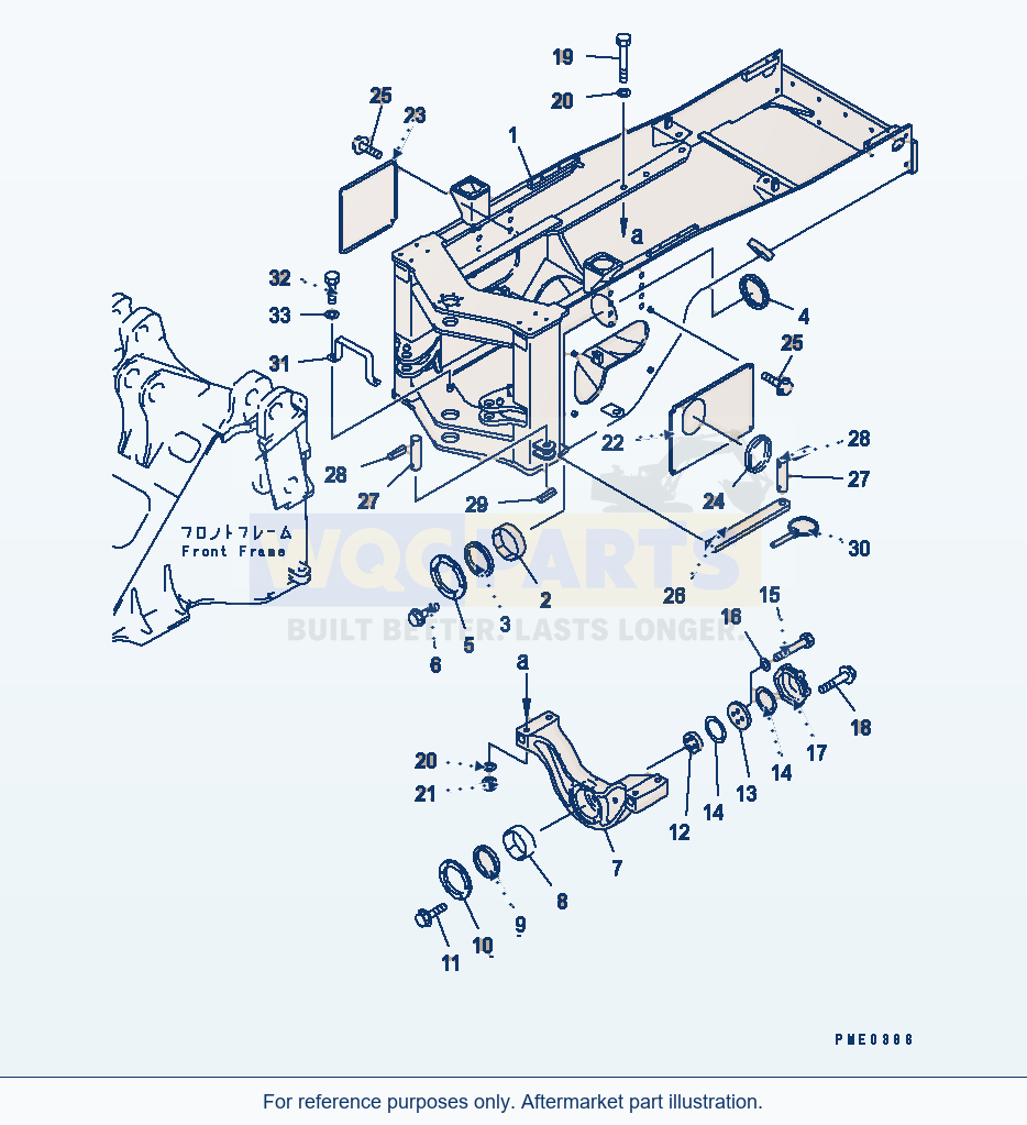 Komatsu WA380-3 Rear Frame (With Under Guard)(#50001-) parts diagram