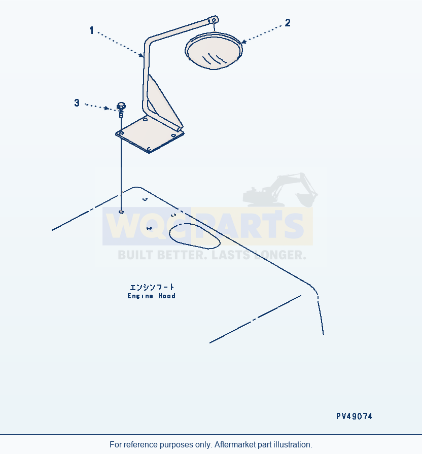 Komatsu WA380-3 Under Mirror(#50001-) parts diagram