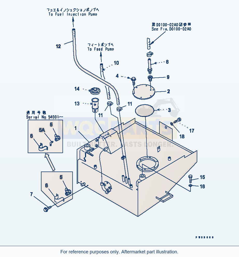 Komatsu WA380-3 Fuel Tank (Fuel Tank And Mounting Parts) parts diagram