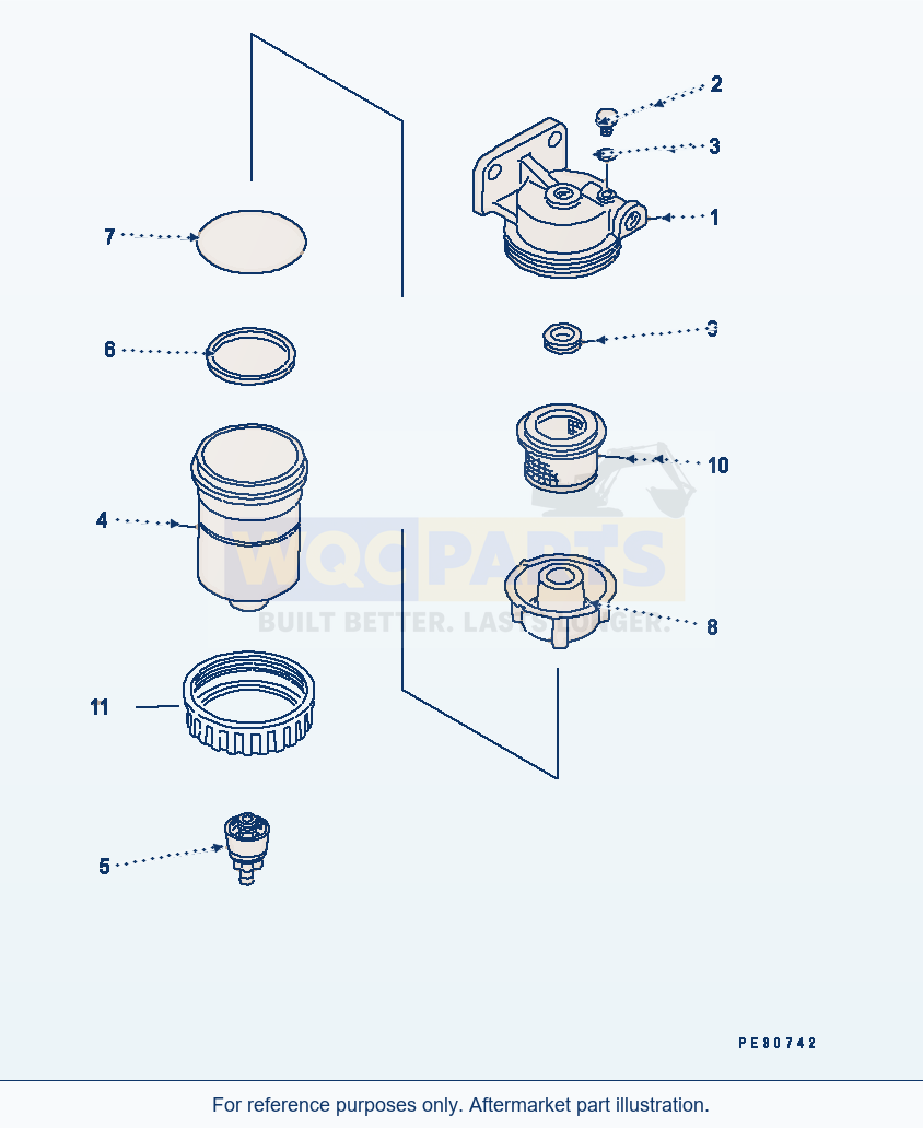 Komatsu WA380-3 Water Separator(#54101-) parts diagram
