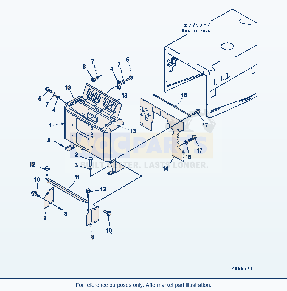 Komatsu WA380-3 Bulkhead parts diagram