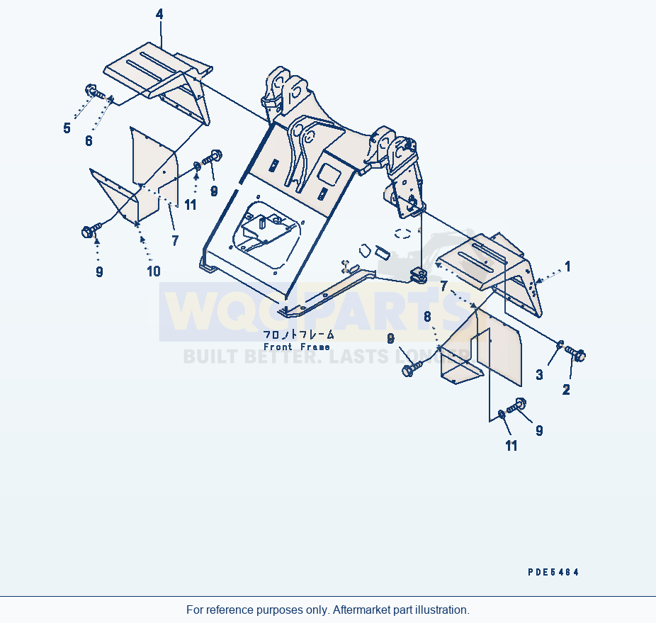 Komatsu WA380-3 Front Fender parts diagram