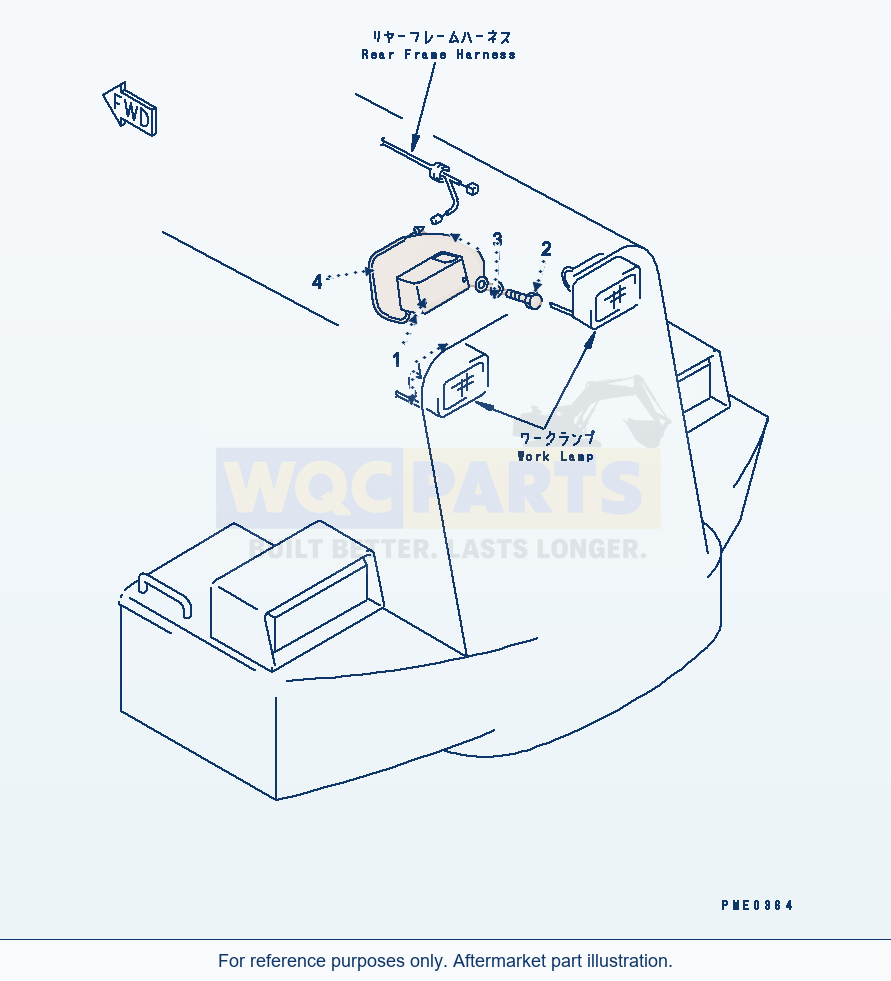 Komatsu WA380-3 Hood (Buck-Up Buzzer) parts diagram