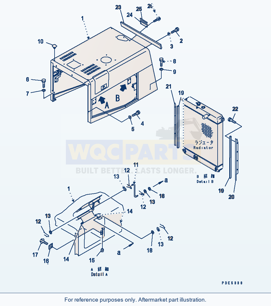 Komatsu WA380-3 Hood (Engine Hood And Mounting Parts) parts diagram