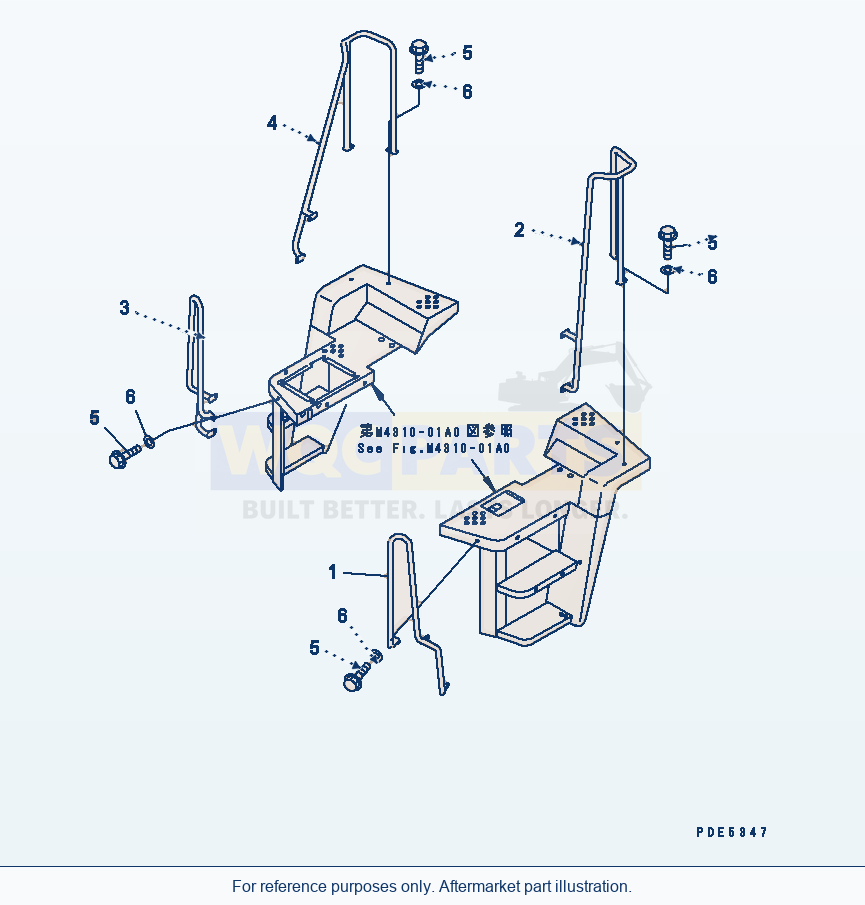 Komatsu WA380-3 Ladder Rail parts diagram