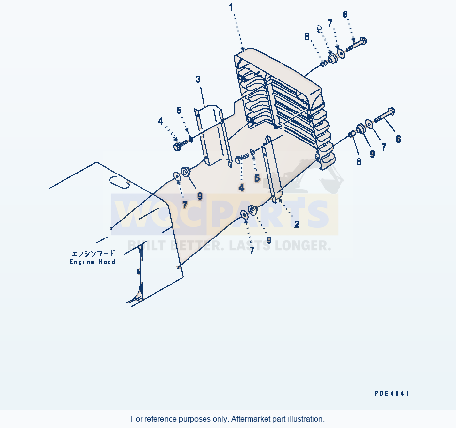 Komatsu WA380-3 Radiator Guard (Grille) parts diagram
