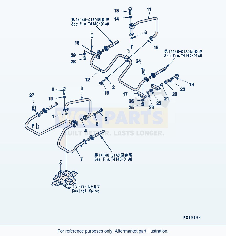 Komatsu WA380-3 Hydraulic Piping (Lift Cylinder Line)(#54001-) parts diagram