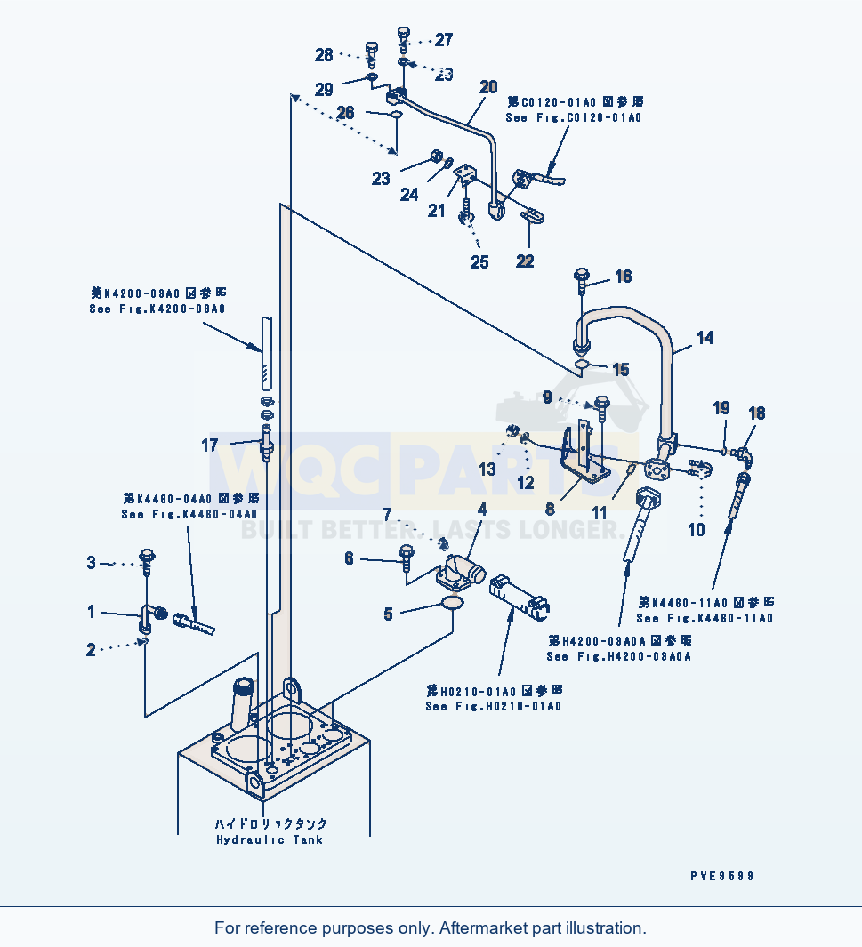 Komatsu WA380-3 Hydraulic Tank (Hydraulic Piping)(#54001-) parts diagram