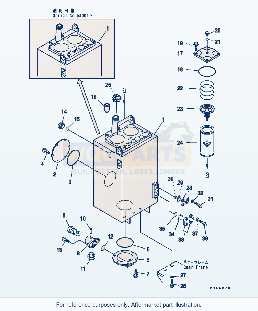Komatsu WA380-3 Hydraulic Tank parts diagram