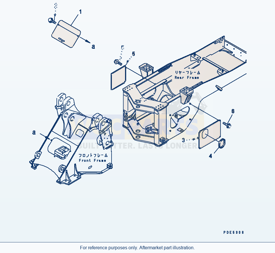 Komatsu WA380-3 Lock And Cover (Front And Rear Frame Cover) parts diagram