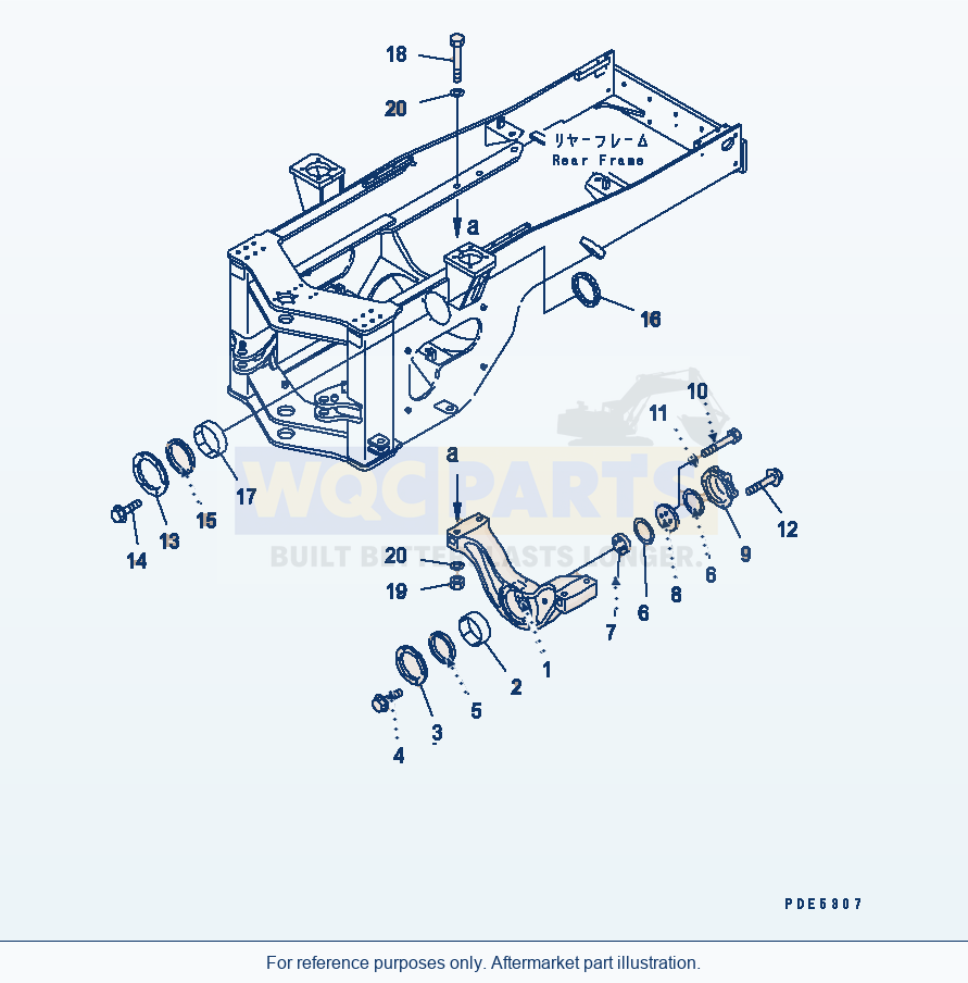 Komatsu WA380-3 Rear Axle Support parts diagram