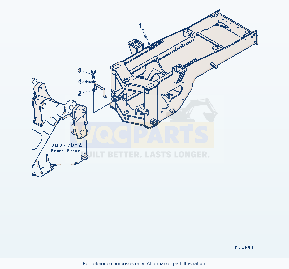 Komatsu WA380-3 Rear Frame (With Auto Grease System) parts diagram