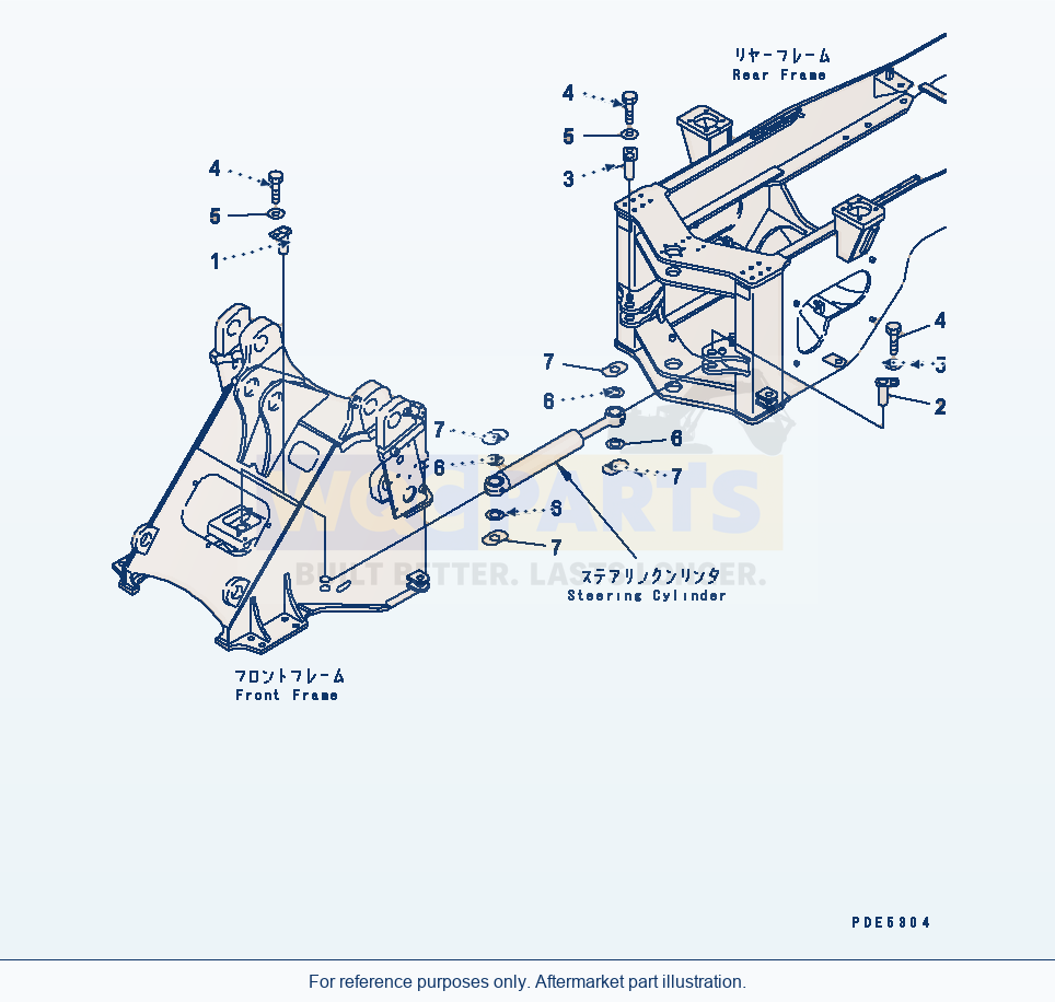 Komatsu WA380-3 Steering Cylinder (Mounting Pin) parts diagram