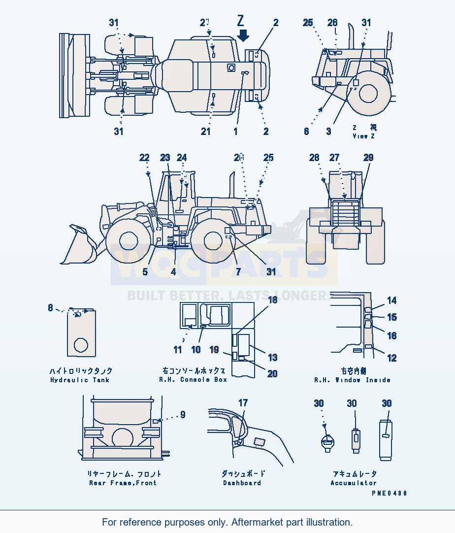 Komatsu WA380-3 Marks And Plates (With Cab)(#50001-) parts diagram