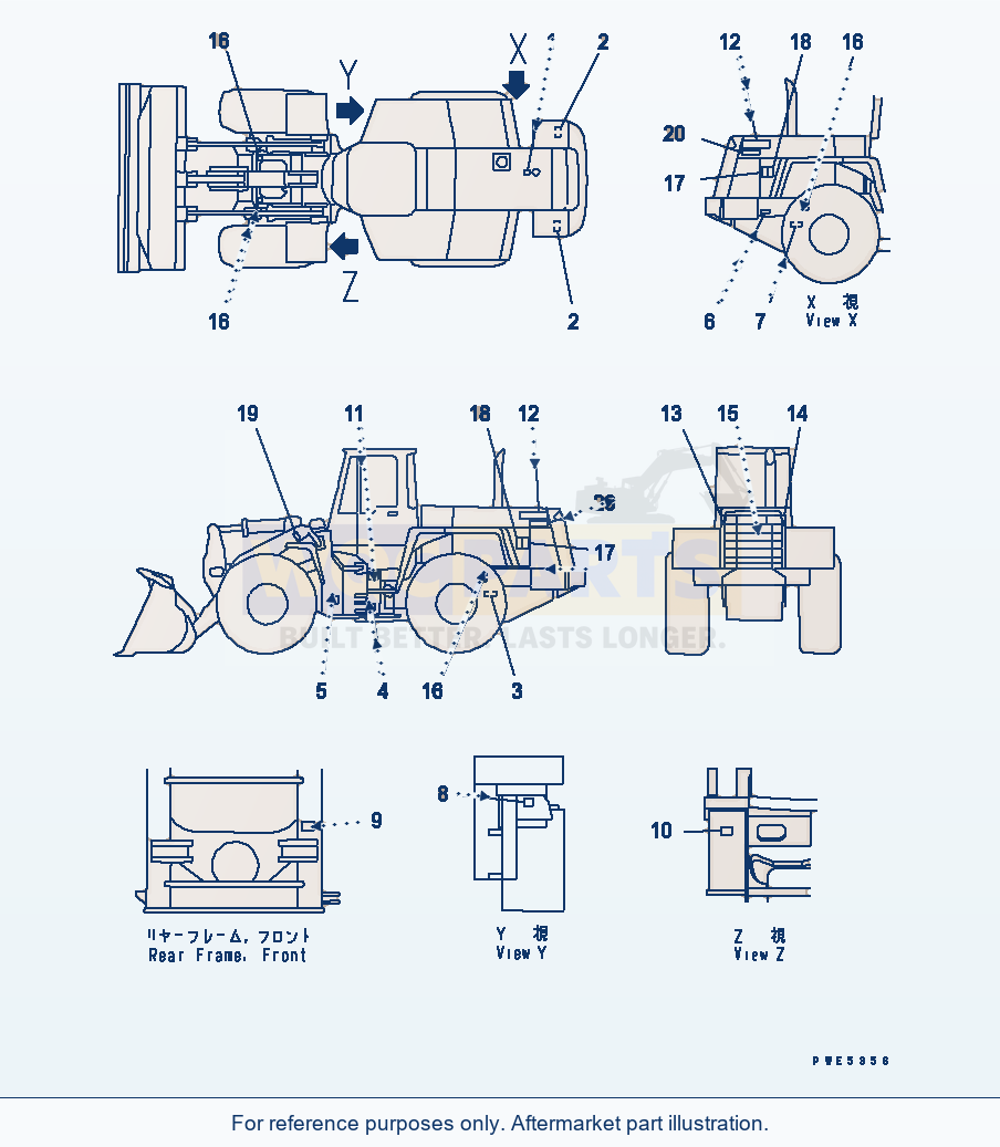 Komatsu WA380-3 Marks And Plates (English)(#53001-53999) parts diagram