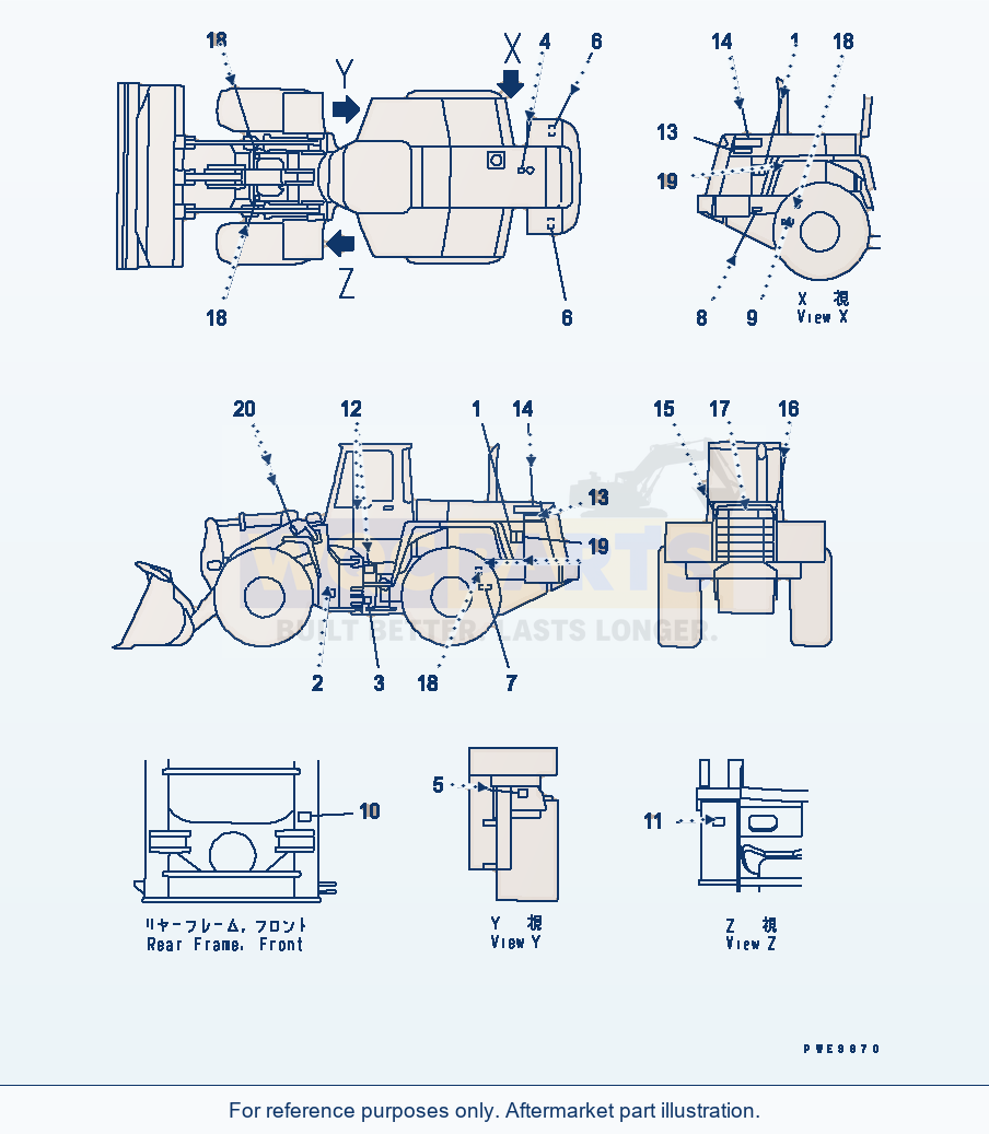 Komatsu WA380-3 Marks And Plates (English)(#54001-) parts diagram