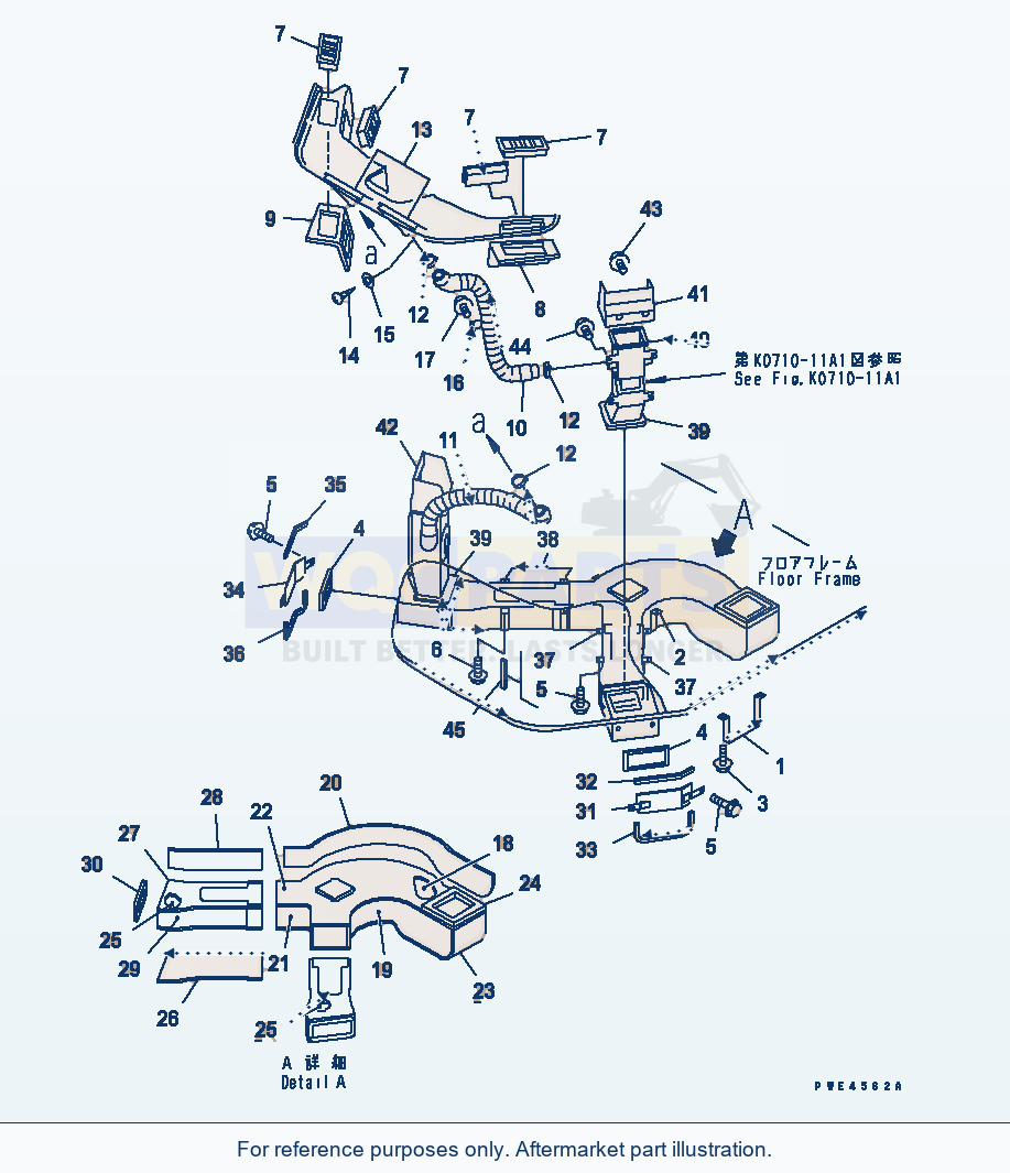 Komatsu WA380-3 Air Conditioner And Duct parts diagram