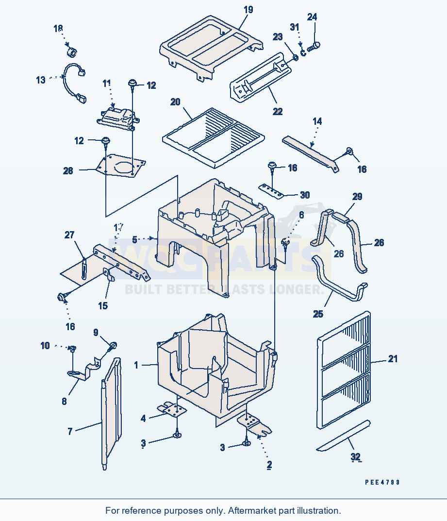 Komatsu WA380-3 Air Conditioner (Damper) parts diagram