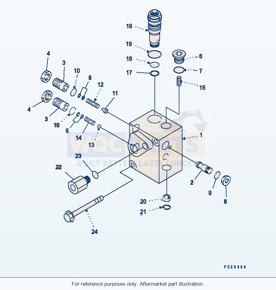 Komatsu WA380-3 Brake Control (Accumulator Charge Valve) parts diagram