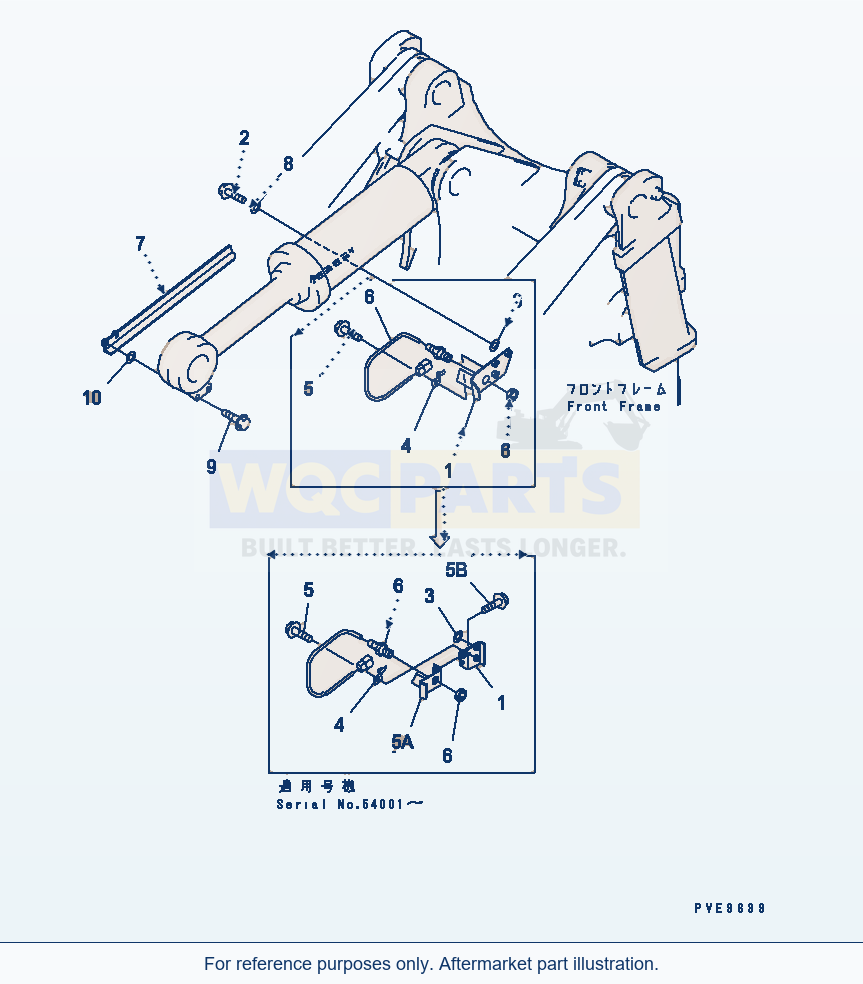 Komatsu WA380-3 Bucket Positioner parts diagram