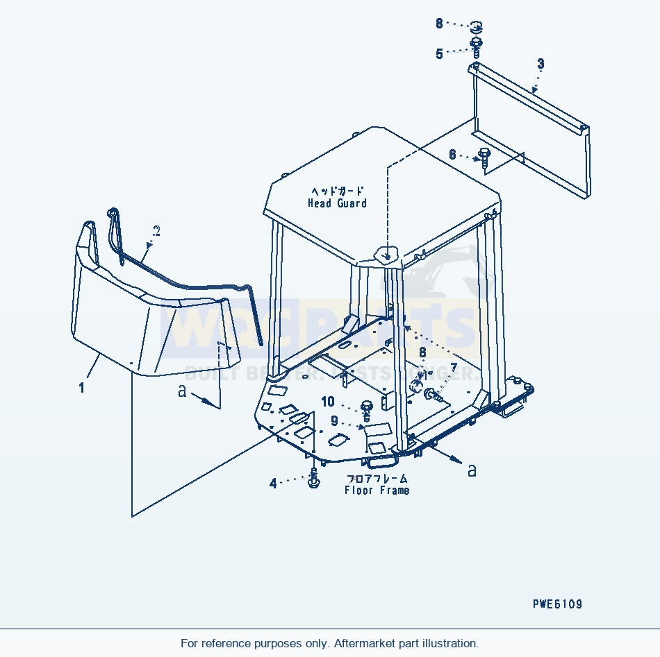 Komatsu WA380-3 Compartment parts diagram
