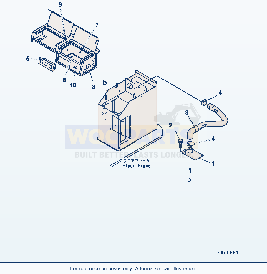 Komatsu WA380-3 Cooler And Heater Box parts diagram