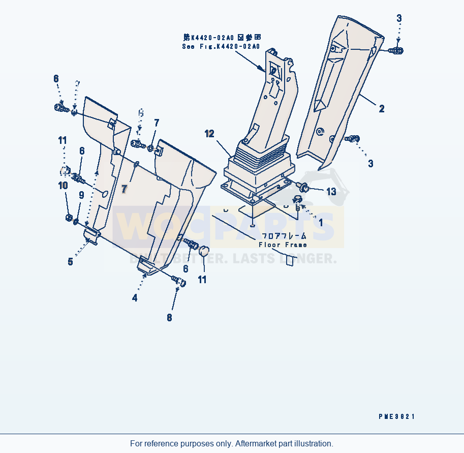 Komatsu WA380-3 Floor (Column Cover)(#54101-) parts diagram