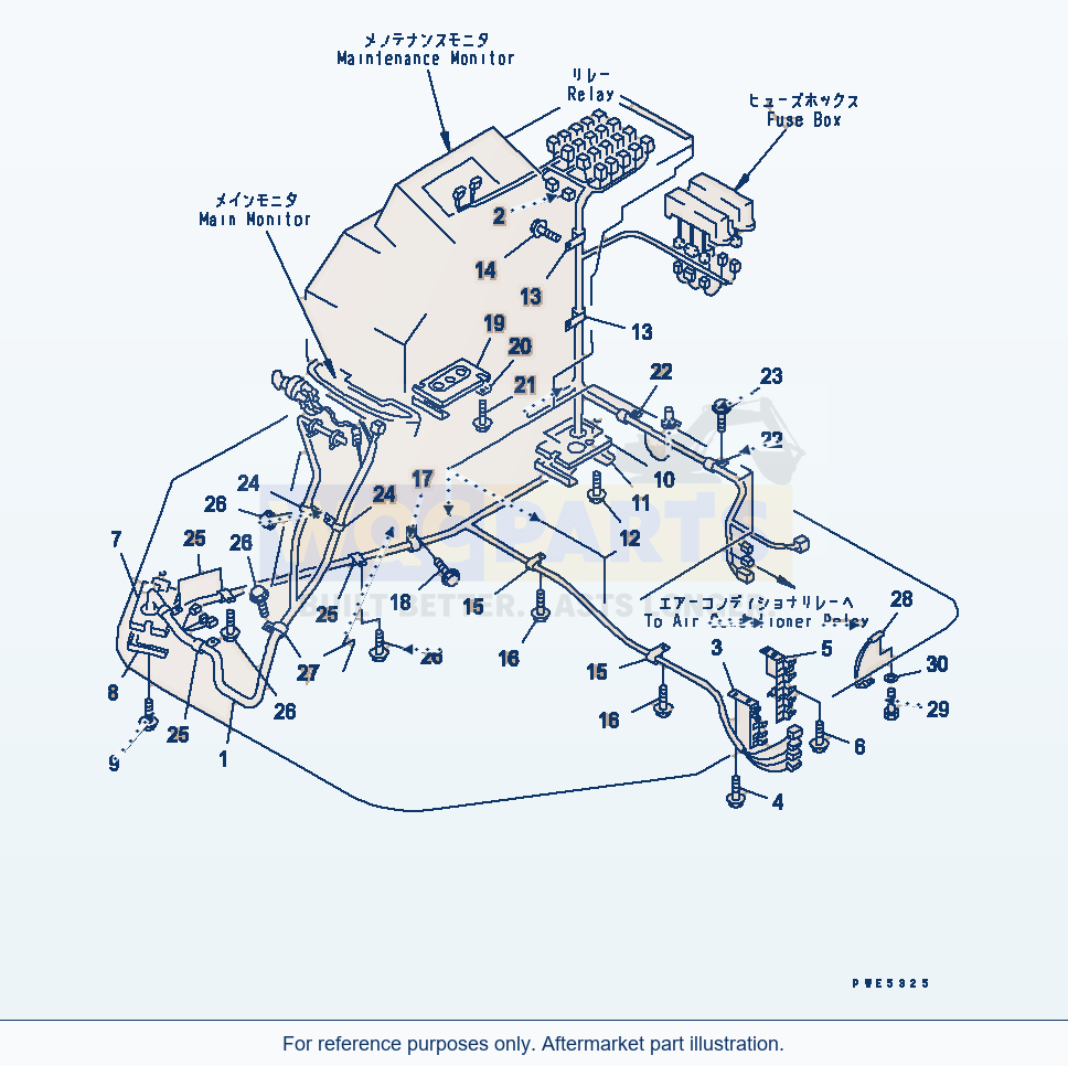 Komatsu WA380-3 Floor Harness parts diagram