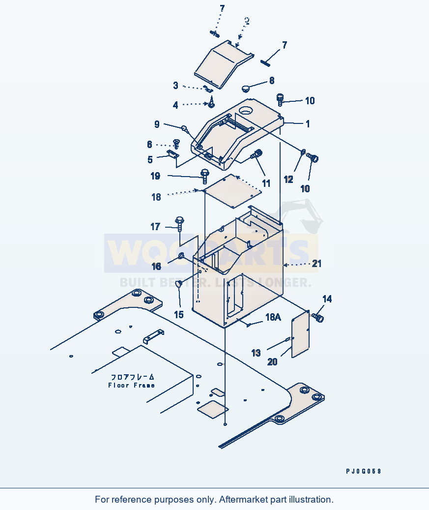 Komatsu WA380-3 Floor (L.H. Console Box)(#54101-) parts diagram