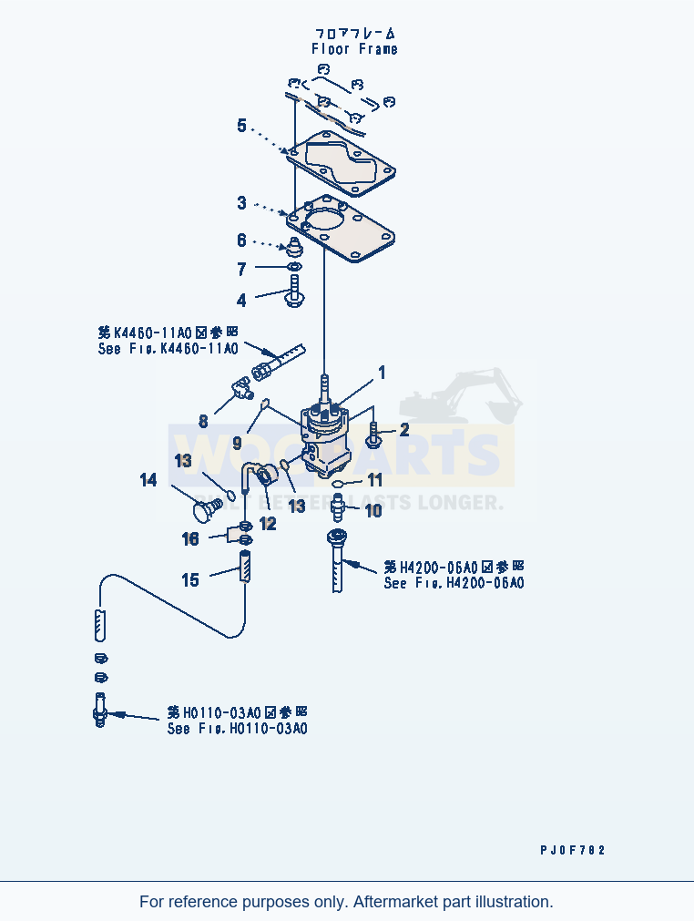 Komatsu WA380-3 Floor (P.P.C. Valve Line)(#54101-) parts diagram